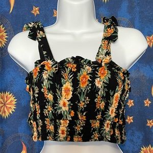 American Eagle floral summer crop tank